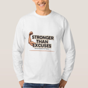 Stronger Than Excuses Heart Graphic Long Sleeve T-Shirt