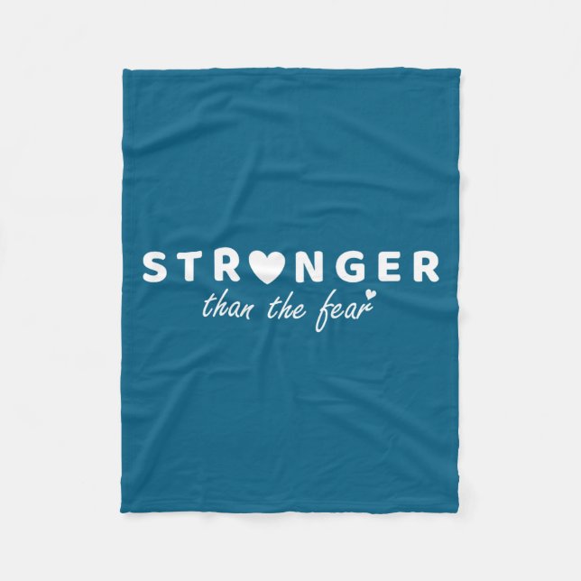 Stronger Than Fear Men Women Message Saying Quote  Fleece Blanket (Front)