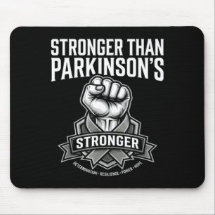 Stronger than parkinson's awareness raised fist mouse pad