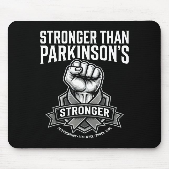 Stronger than parkinson's awareness raised fist mouse pad (Front)