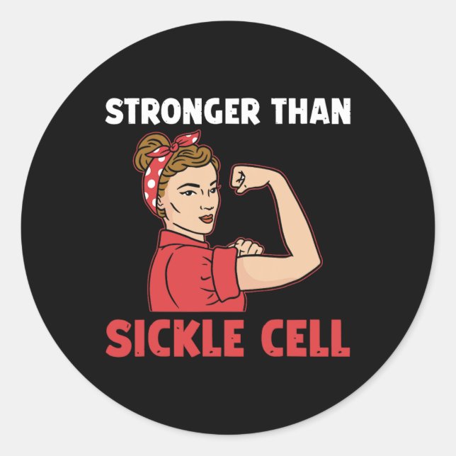 Stronger Than Sickle Cell Support Sickle Cell Awar Classic Round Sticker (Front)