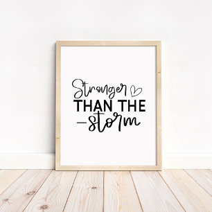 Stronger Than the Storm - Minimalist Motivational Poster