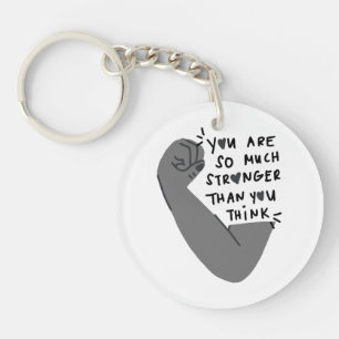 Stronger Than You Think – Empowerment Typography Key Ring