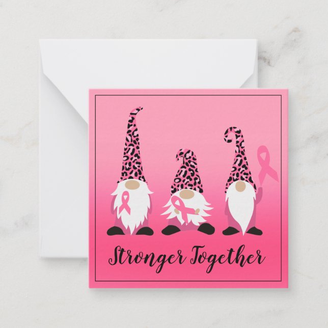 Stronger Together Breast Cancer Pink Ribbon Card (Front)