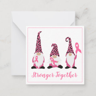 Stronger Together Breast Cancer Pink Ribbon Note C Card