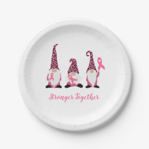 Stronger Together Breast Cancer Pink Ribbon Paper  Plate