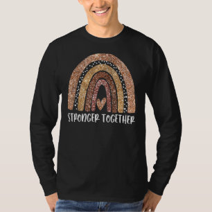 Stronger Together Glitter Rainbow Africa Woman Bla T-Shirt