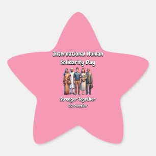 Stronger Together. Human Solidarity Day. Star Sticker