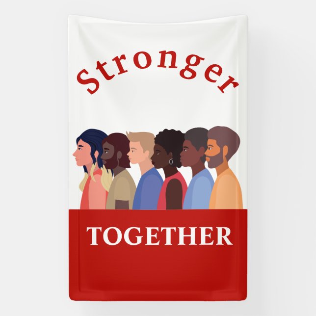 Stronger Together Multi-Cultural Diversity Banner (Vertical)