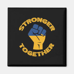 Stronger Together Ukraine Fist Ukrainian Flag Soli Magnet