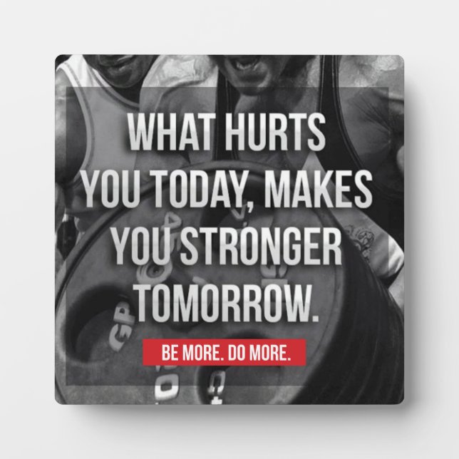STRONGER TOMORROW - "Body building" Motivational Plaque (Front)