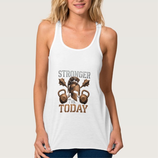 Stronger Vs Today | Beat Your Best Self Singlet (Front)