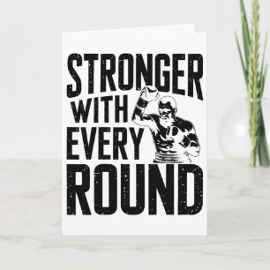 Stronger With Every Round Boxer Sports Gym Athlete Card