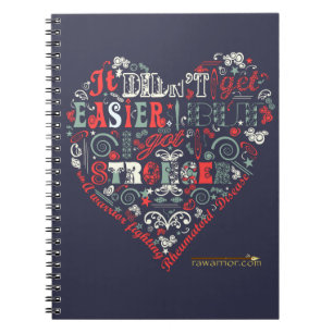 Stronger with heart spiral notebook