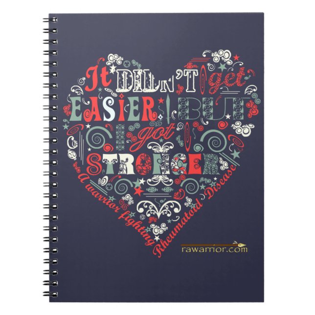 Stronger with heart spiral notebook (Front)