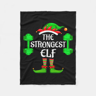 Strongest Elf Matching Family Group Christmas Part Fleece Blanket