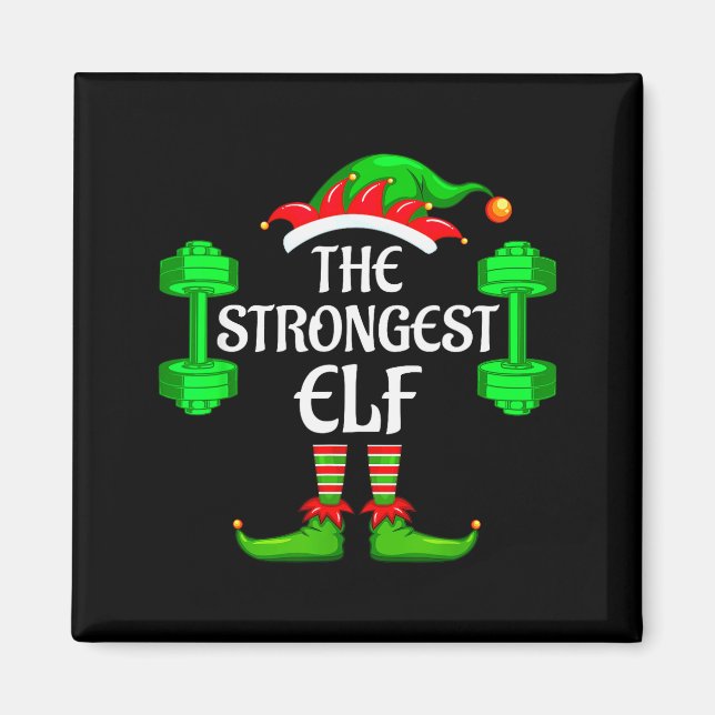 Strongest Elf Matching Family Group Christmas Part Magnet (Front)
