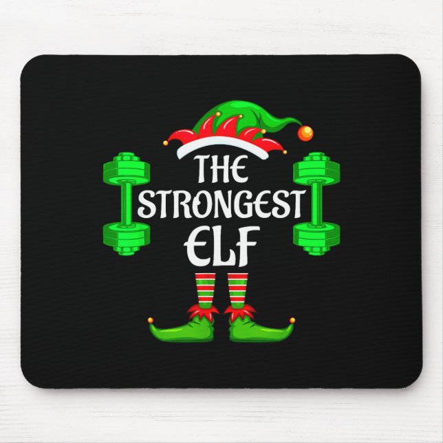 Strongest Elf Matching Family Group Christmas Part Mouse Pad (Front)