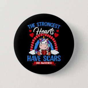 Strongest Hearts Have Scars Chd Awareness Cute Uni 6 Cm Round Badge