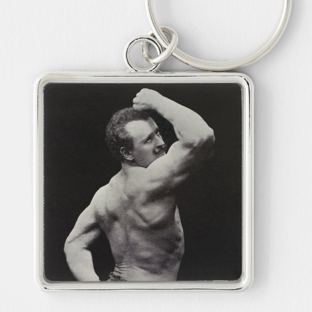 StrongMan Eugen Sandow Bodybuilder A New Pose Key Ring (Front)