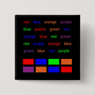 Stroop Test 15 Cm Square Badge