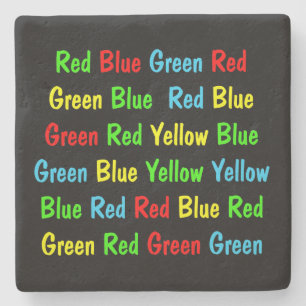 Stroop Test Colour Names Stone Coaster