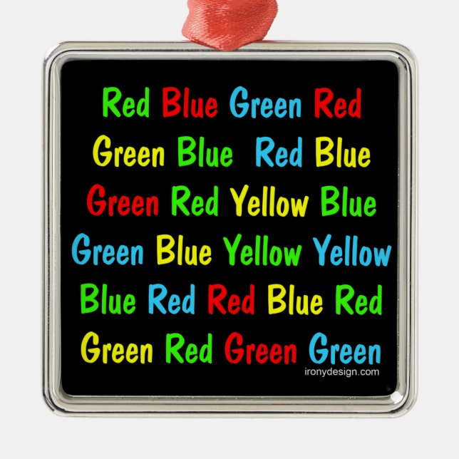 Stroop Test (Dark) Metal Tree Decoration (Front)