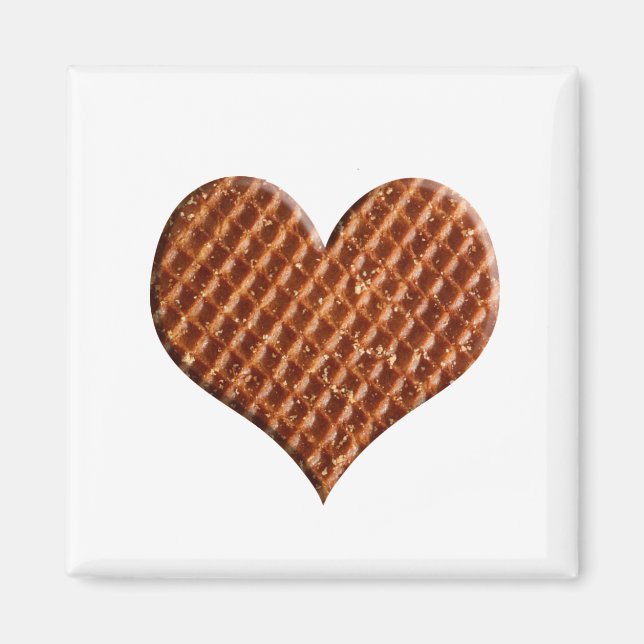 Stroopwafel hartjes magnet (Front)