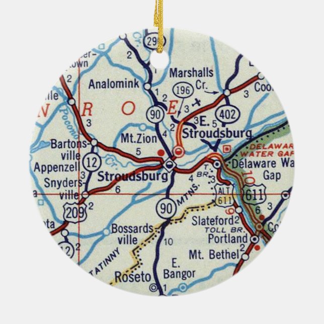 Stroudsburg PA Ceramic Tree Decoration (Back)