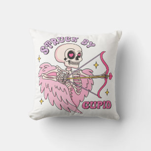 Struck By Cupid Skeleton Cushion