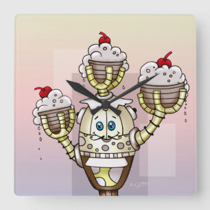 STRUCTUBE ROBOT CARTOON  CLOCK SQUARE