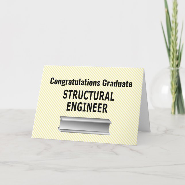 Structural Engineer Beam Graduation card (Front)