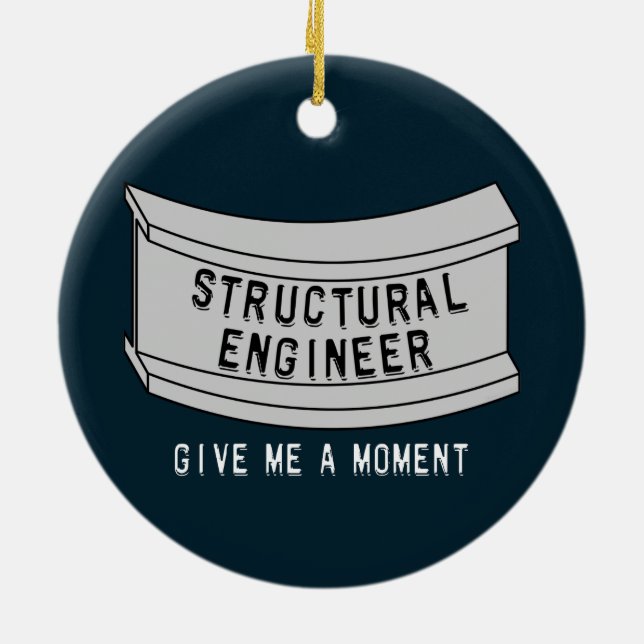 Structural Engineer Beam Moment Ceramic Tree Decoration (Back)