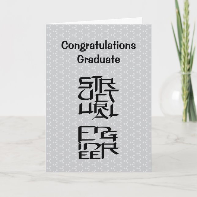 Structural Engineer Character Graduation Card (Front)