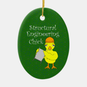 Structural Engineering Chick Ceramic Tree Decoration