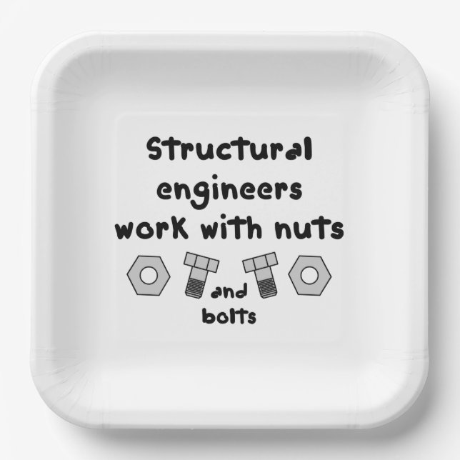 Structural Engineers Work Paper Plate (Front)