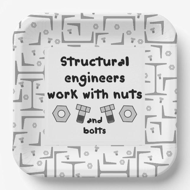 Structural Engineers Work Paper Plate (Front)