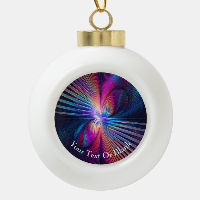 Structural Iridescence Ceramic Ball Christmas Ornament (Front)