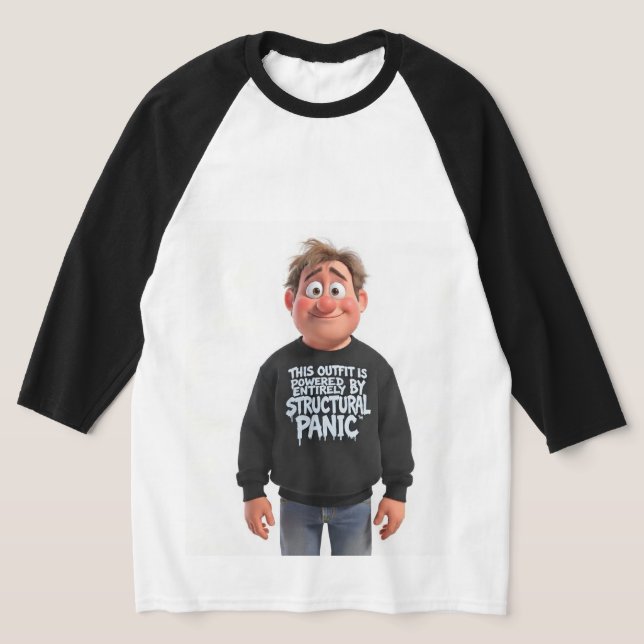 Structural Panic Funny Existential Y2K Meme Tee (Laydown)