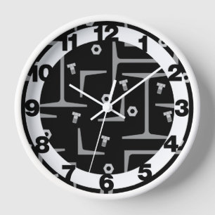 Structural Steel Drawing Pattern Clock