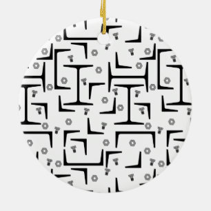 Structural Steel Pattern Ceramic Tree Decoration