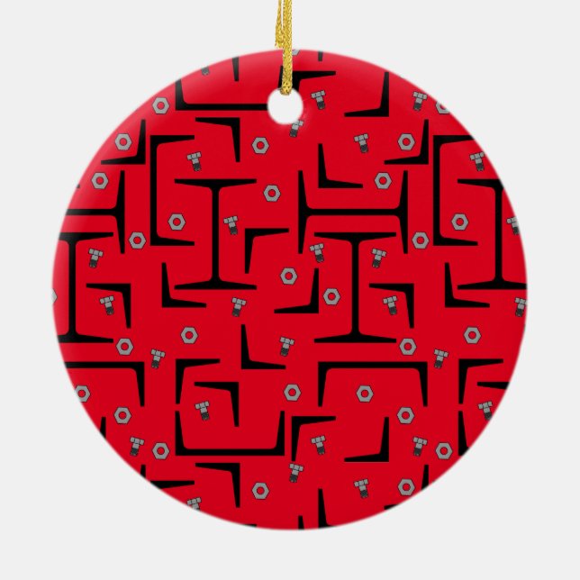 Structural Steel Pattern Ceramic Tree Decoration (Back)