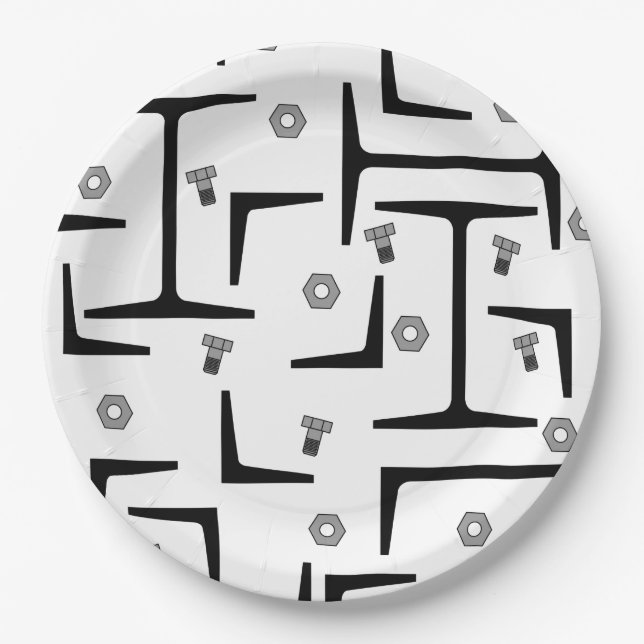 Structural Steel Pattern Paper Plate (Front)
