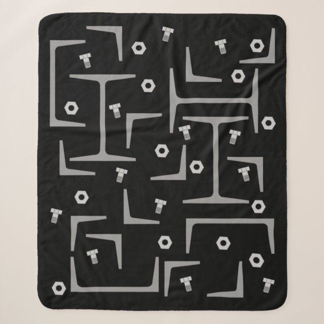 Structural Steel Pattern Sherpa Blanket (Front)
