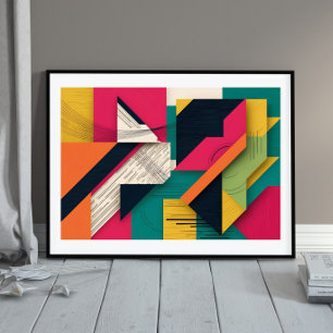 Structured Chaos: Colour Block Abstract Poster