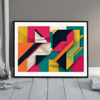 Structured Chaos: Colour Block Abstract Poster