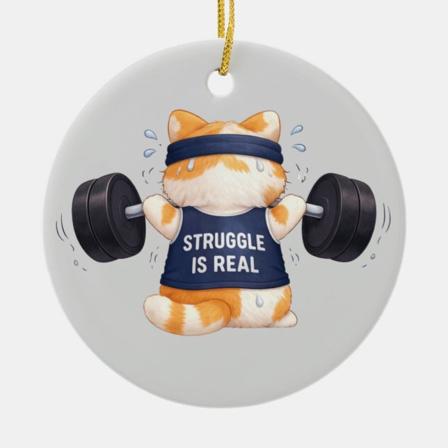 Struggle is Real Ceramic Tree Decoration (Front)