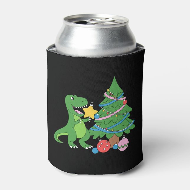 Struggle Is Real Dinosaur Christmas Tree Star Xmas Can Cooler (Can Front)