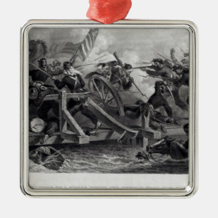 Struggle on a Bridge During the Retreat Metal Tree Decoration