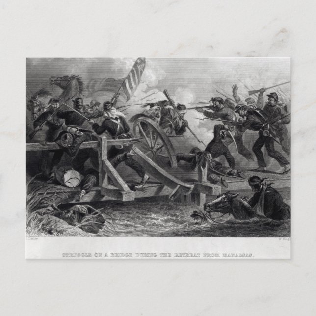 Struggle on a Bridge During the Retreat Postcard (Front)